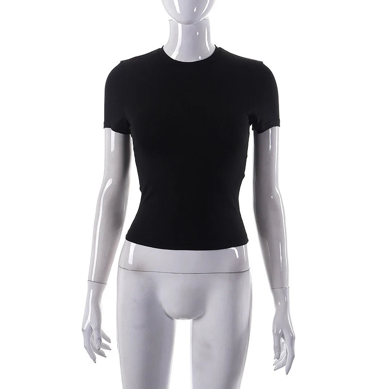 Women’s Soft Casual Crop T-Shirt – Short Sleeve Summer Tee - 3KDyn
